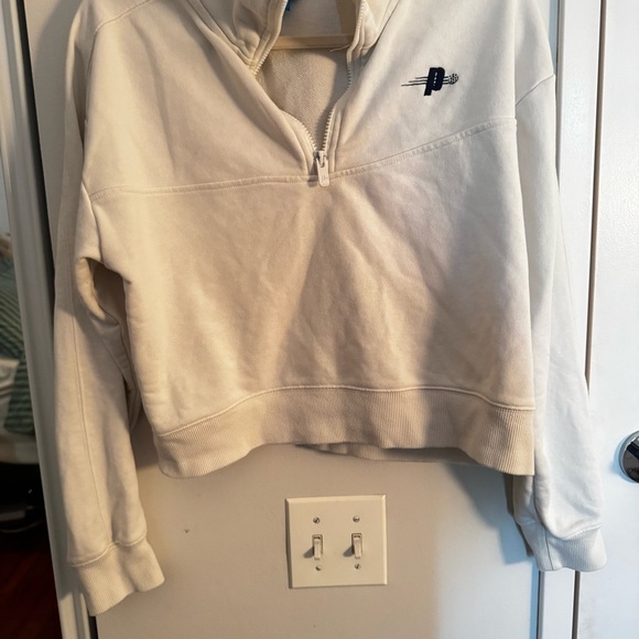 PRINCE Off White Quarter-Zip Pullover Sweatshirt - Picture 5 of 5